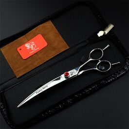 Професійний догляд за тваринами: вигнуті ножиці для грумінгу собак, двосторонні леза, триммер для домашніх тварин або для самостійного догляду, 23 см