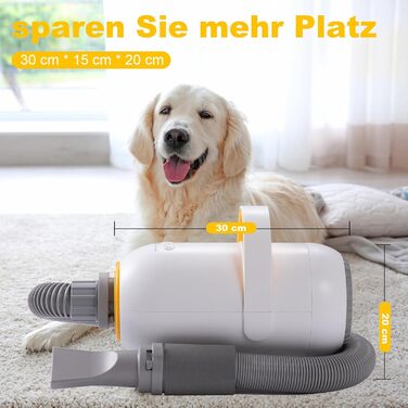 Фен для собак Kanonen-Stil білий 2400W, професійний собачий фен-сушарка з регулюванням швидкості та температури повітря, 1-9 рівнів, 35-60°C, #LYCSJDPWH-DE