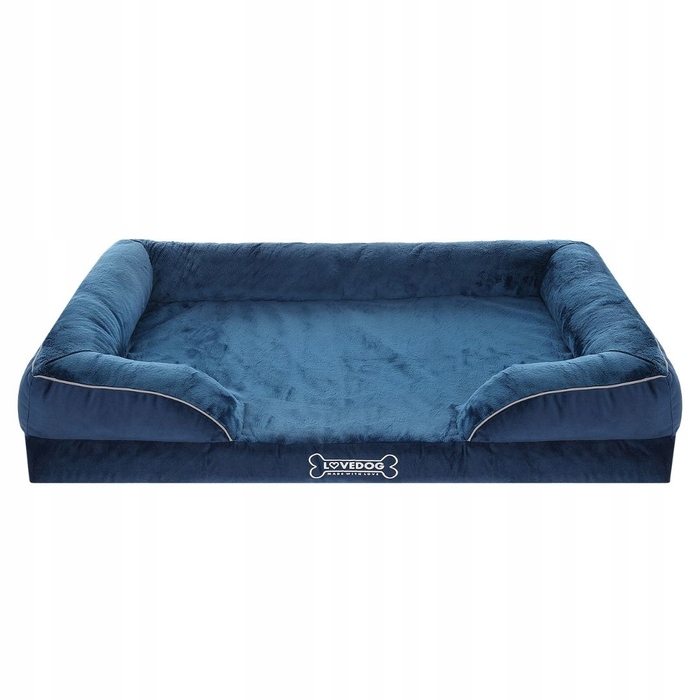 Ортопедичне ліжко для собак Lovedog, блакитне, 90 см x 60 см