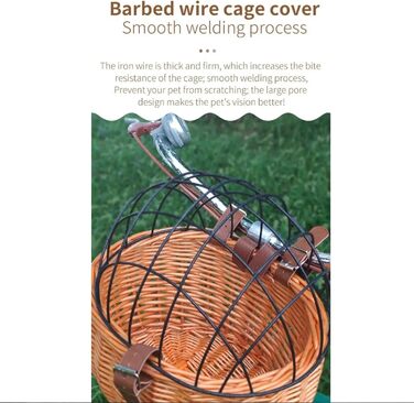 Плетені кошики для велосипеда з ротангу: переноска для тварин, універсальний кошик для собак та котів (колір дерева)