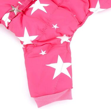 Зуєна - зимовий теплий куртка для собак маленьких порід з капюшоном, флісовою підкладкою та зірковим ремінцем. Водонепроникний костюм для собак, теплий одяг для собак, капюшон, пуловер, комбінезон для котів, цуценят, чихуахуа. Розмір L (XL, спина: 35 см; 