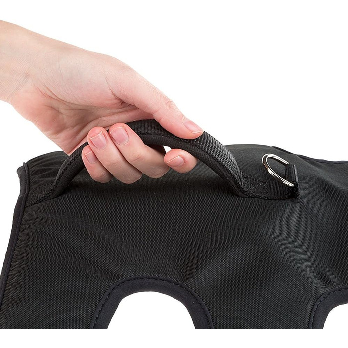 Шлейка для собак Ferplast ERGOTREKKING Large, чорна, велика, з 6 застібками, відбиваючими елементами та регулюванням, для грейхаундів