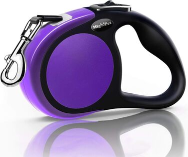 MigooPet Повідок для собак, міцний, автоматичний, 4.6 м, для малих і середніх собак до 45 кг, фіолетовий