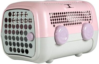 Транспортна бокс United Pets A.U.T.O. Design для малих собак і котів, Італія, рожево-сірий, з гігієнічним килимком 51x37x33 см, переноска для подорожей
