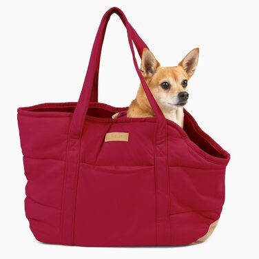 NoblePup Сумка-переноска для тварин, м'яка, плюшева, з надійним кріпленням ремінця, легка, для маленьких собак та цуценят, кремового кольору (Rot/Ausflug, однотонна (Getaway Solids))