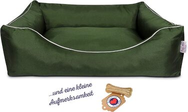 Лежак для великих собак Tante Hilde зелений XL/XXL/XXXL, знімний чохол, протиковзка основа, високі борти 120x90x25 см – комфорт та підтримка (для вівчарок, ріджбеків)
