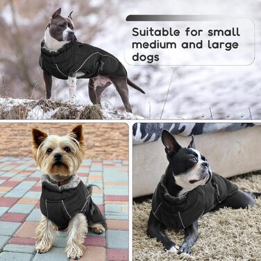 Зимовий теплий одяг для собак великих порід: куртка та пуловер (XXL, чорний)