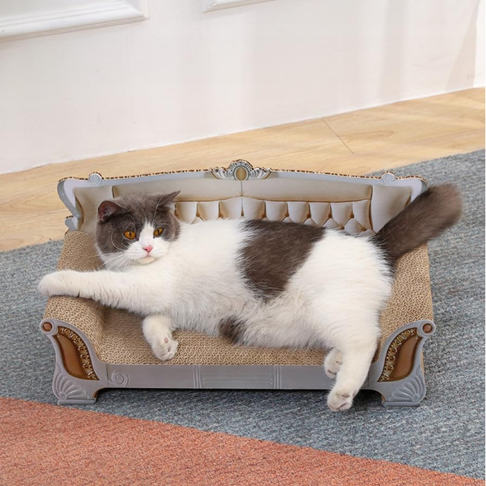 Драбина-кіготь для котів з картону, форма дивана - кіготь для котів, іграшка для котів, проста збірка, 52 x 23 x 22 см