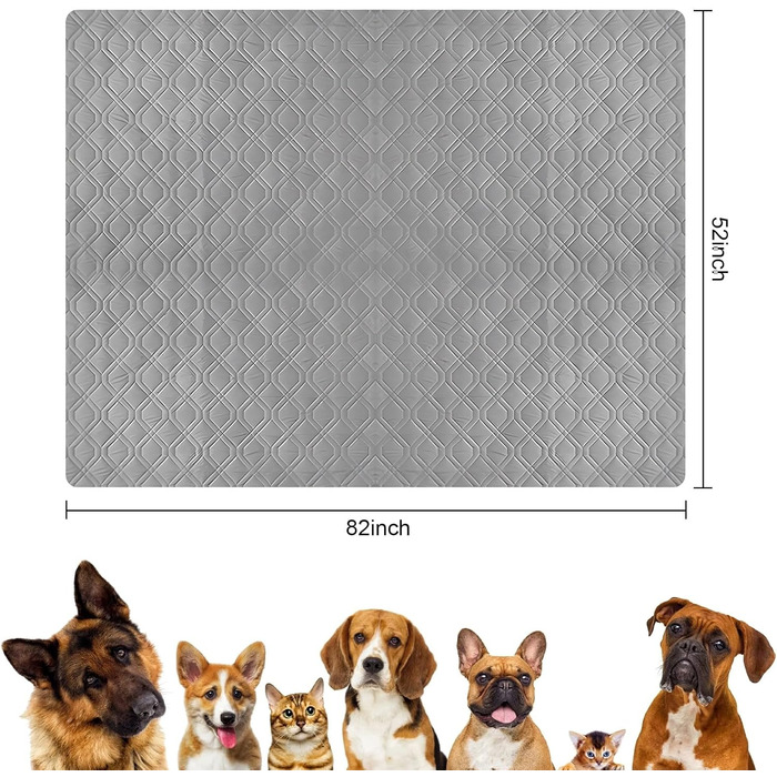 Водонепроникний килимок для собак Dokeno - двосторонній, м'який, для великих та маленьких собак/кішок, захист для дивану, ліжка та авто, придатний для прання (132 x 213 см)