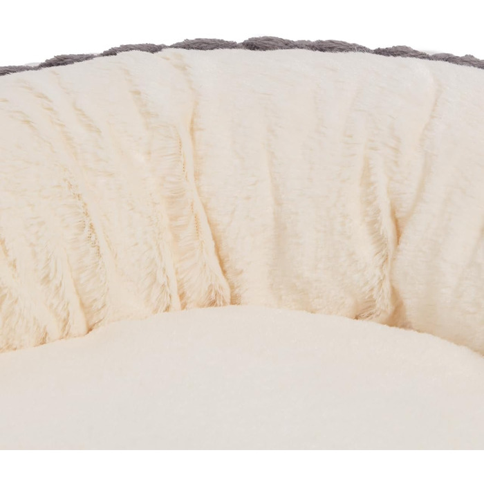 Квіткове ліжко для котів Wallace & Jones Cameron - овальне, м'яке, антиковзне, антрацит-бежеве, розмір S, 55 x 45 x 17 см