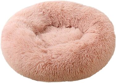 Кругла лежанка для собак Chickwin з м'якого плюшу, ковдру для собак, лежанка для котів, антиковзаюча база, форма пончика, розмір та колір на вибір (Hautpuder, 80 см)