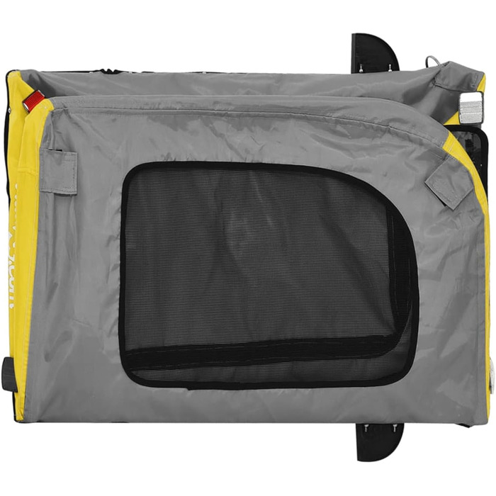 Фарм-причіп для собак Gecheer, чорний, з оксфордської тканини, 125x64x66 см, жовтий