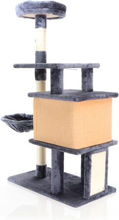 Котячий будиночок з когтеточкою Fudajo, 112 см, з лежаком та платформами