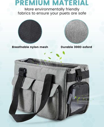 Транспортна переноска для котів та собак Happy Hachi, складана, з регульованим плечовим ременем, з м'якою оббивкою, для авіаперельотів, туристична переноска