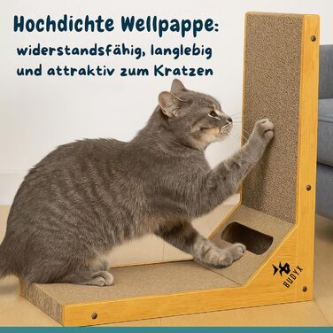 Кігтеточка для котів у формі L - щільний гофрокартон - для дряпання та відпочинку - екологічна, двостороння та стійка - ідеальна для домашніх котів