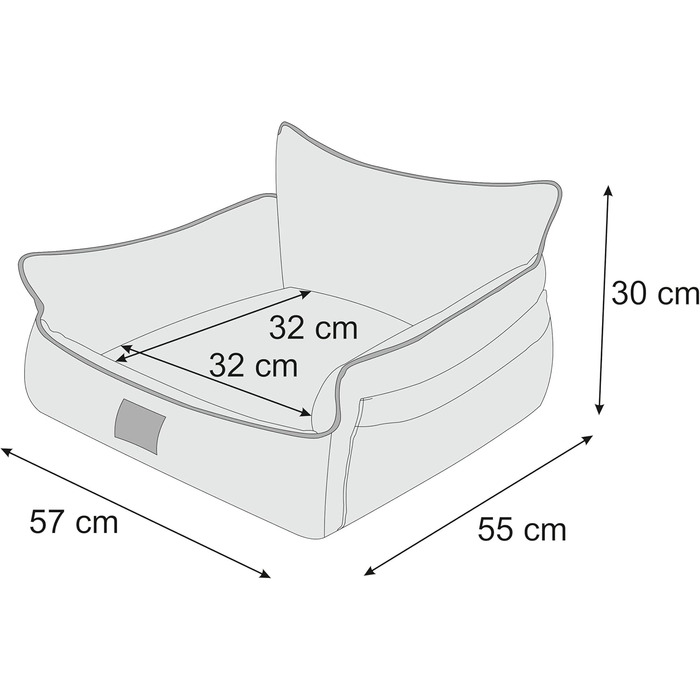 Крісло-ліжко для собак та котів, 57x55x30 см, графіт