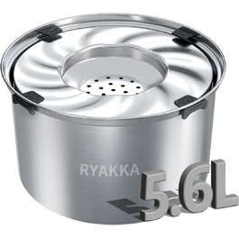 RYAKKA Миска для собак 5.6L, не протікає, з нержавіючої сталі, для подорожей, великих собак, slow feeder, з килимком