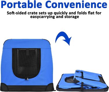 Транспортна переноска для собак PISPET, складана, 80x55x55 см, блакитна