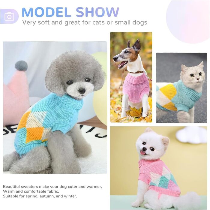 Теплий зимовий пуловер для собак, в'язаний, для великих собак, підходить як халат, блакитний, розмір XL