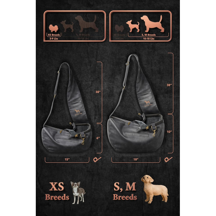 Трансформер для собак Noah & Paw: переноска для маленьких собак до 10 кг з регульованим плечовим ременем та м'яким хутром, 3 системи безпеки, веганська шкіра