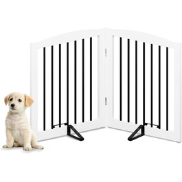 Гілка для собак HOLTICO: захисний бар'єр без свердління, металевий, дерев'яний, для дому, складна, білий, 3 панелі