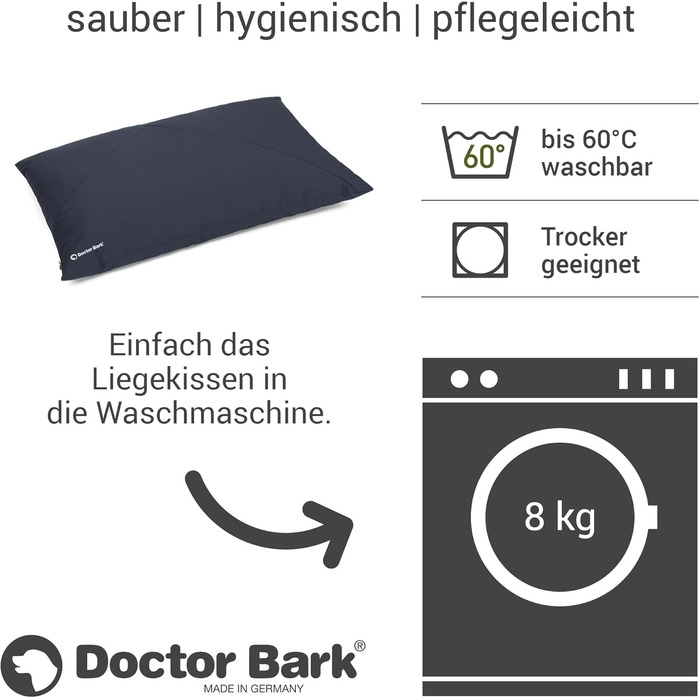 Лежанка для собак великих порід Doctor Bark GreenLabel, велика, зелена, м'яка, зручна, легко миється