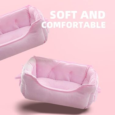 М'яке ліжко для собак M&Catree - корзина з плюшу, антиковзаюча, для маленьких та середніх собак, рожева, L (38 x 48 x 18 см)