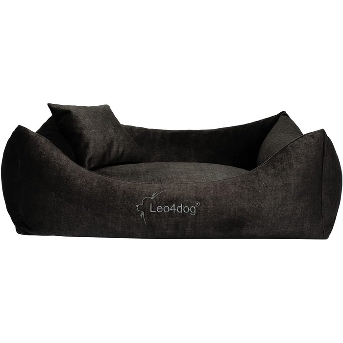 Диван для собак Leo4dog Vogue, 5 розмірів, 5 кольорів, собаче ліжко, подушка, корзина, розмір S (67x52 см), колір вугільний