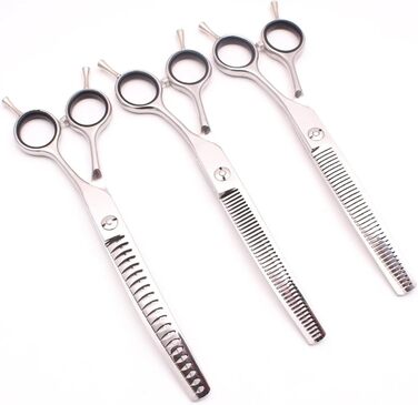 Ножиці для грумінгу собак та котів 7.0 дюймів, професійні ножиці для догляду за шерстю, ергономічна ручка (275-Chunker)