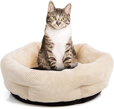 Квіткове ліжко для котів Wallace & Jones Cloey, бежеве, S, 50x50x15 см | Зручне, стильне, з антиковзанням