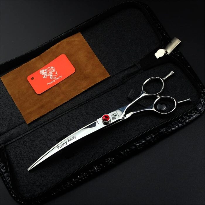 Професійний догляд за тваринами: вигнуті ножиці для грумінгу собак, двосторонні леза, триммер для домашніх тварин або для самостійного догляду, 23 см