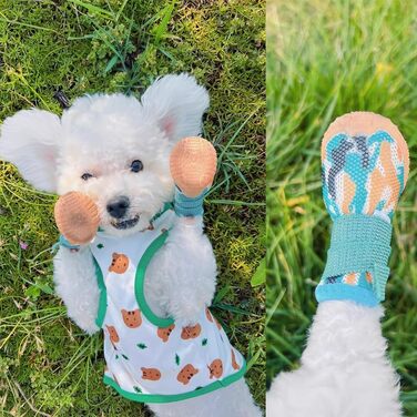 Чоботи для собак Kukaster: захист лап, 4 шт. Дихаючі собачі чоботи з антиковзкою підошвою, світловідбиваючими застібками. Підходять для собак маленьких, середніх та великих порід. Розмір 3 (4 шт.), чорно-білий візерунок