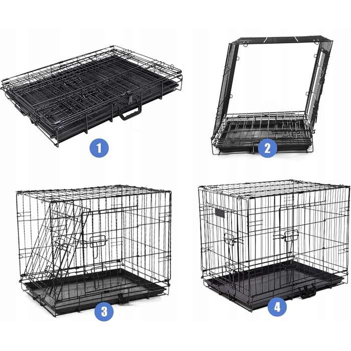 Металевий транспортний клітка-вольєр для собак Anytech, 121x74x82 см, розмір XXXXL