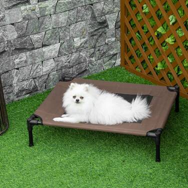 PawHut Outdoor Bed Bed Robust Lounger для собак 76x61x18см з 600D Oxford в коричневому кольорі для собак і кішок