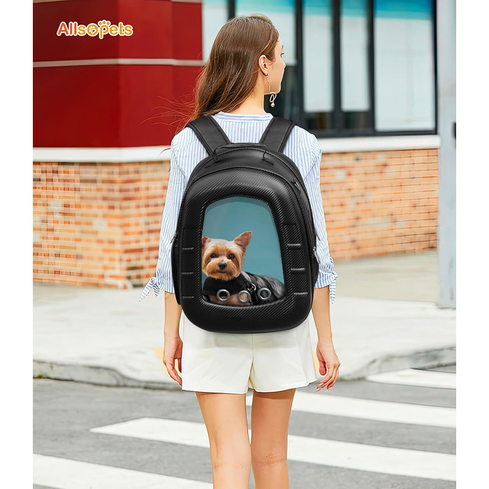 Рюкзак-переноска для котів та цуценят ALLSOPETS Bubble - чорний