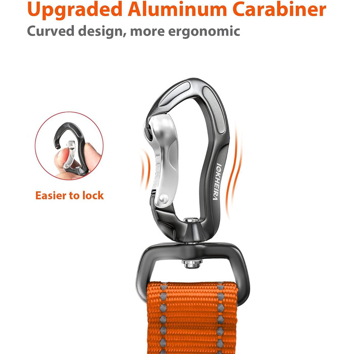 Ремінь безпеки для собак IOKHEIRA, регульований, для автомобіля, універсальний з'єднувач, оранжевий