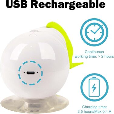 Інтерактивна іграшка для котів Vibbang Wusel Wurm: розумний черв'ячок з датчиками руху, кріплення на стіну/вікно, для котів середніх та маленьких порід