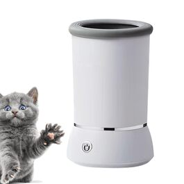 Автоматичний очищувач лап для собак - мийка лап для домашніх тварин | Очищувач лап з м'якими силіконовими щітками, машина для миття лап тварин Detergen білий