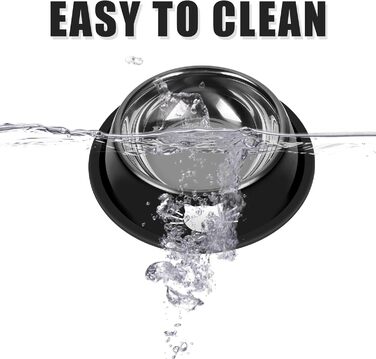 Набори мисок для котячого корму з нержавіючої сталі, 2 шт. - Стійкі, 200 мл, легко миються, чорний/сірий