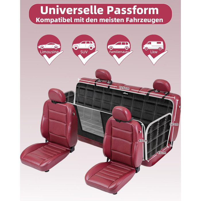 Накладка на сидіння автомобіля для собак, 100% водонепроникна, захист від подряпин, універсальна для легкових автомобілів, вантажівок та SUV, з захистом боків та вікном для спостереження