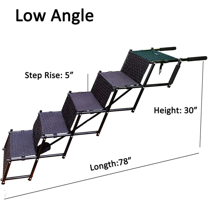Східці для собак WUDLEP: металевий каркас, складаються, до 68 кг, 5 сходинок