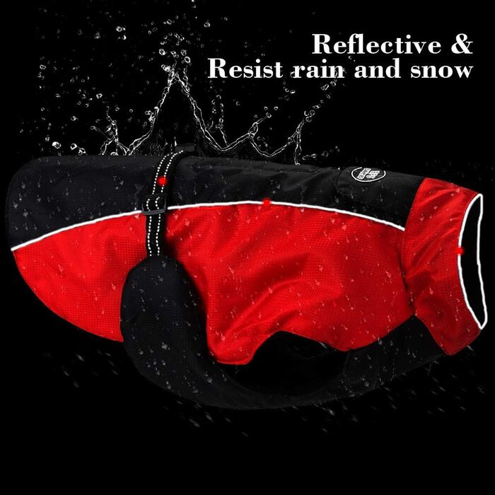 Водонепроникна зимова куртка для собак Beirui (5XL) – тепла флісова підкладка, червона