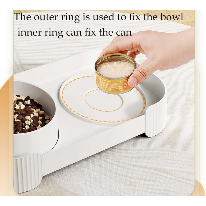 Дві миски для котів білого кольору, запобігають болю в шиї, миска для домашніх тварин, знімна, проти блювоти, керамічна миска, запобігає перекиданню, миска для корму котів з іграшковим м'ячиком, для кошенят, цуценят, собак, зелена, 33*17*6 см