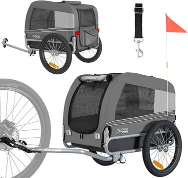 Tiggo VS Pets M: Причеп для собак, велосипедний, сірий