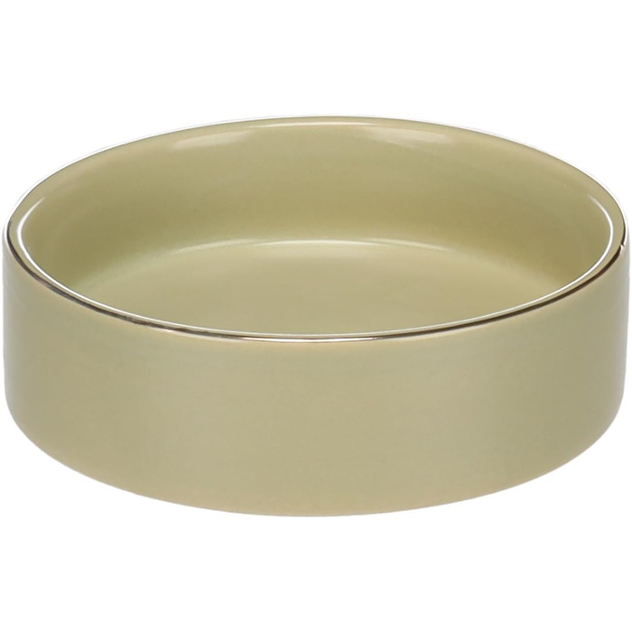 Керамічна годівниця для собак середніх порід Flamingo Eram, 800 мл, Ø16 x H6,5 см, антиковзаюча, стильна, зелена