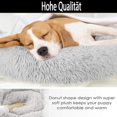 Крісло-лежанка для собак Antistress Donut XXL, ортопедичне, з memory foam, м'яке, овальне, сіре, для великих собак