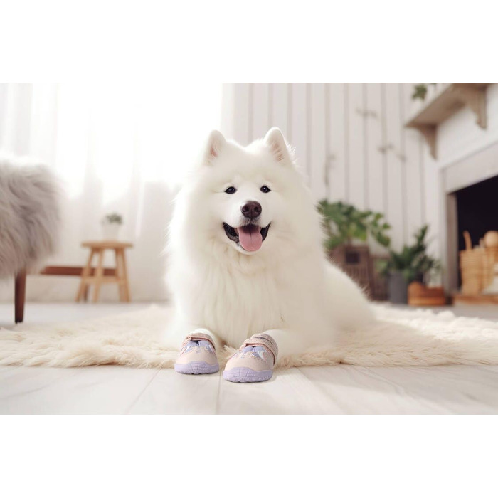 Чоботи для собак Truelove, водонепроникні, з світловідбиваючими ремінцями, зелені (4 шт., 4 розміри), рожеві