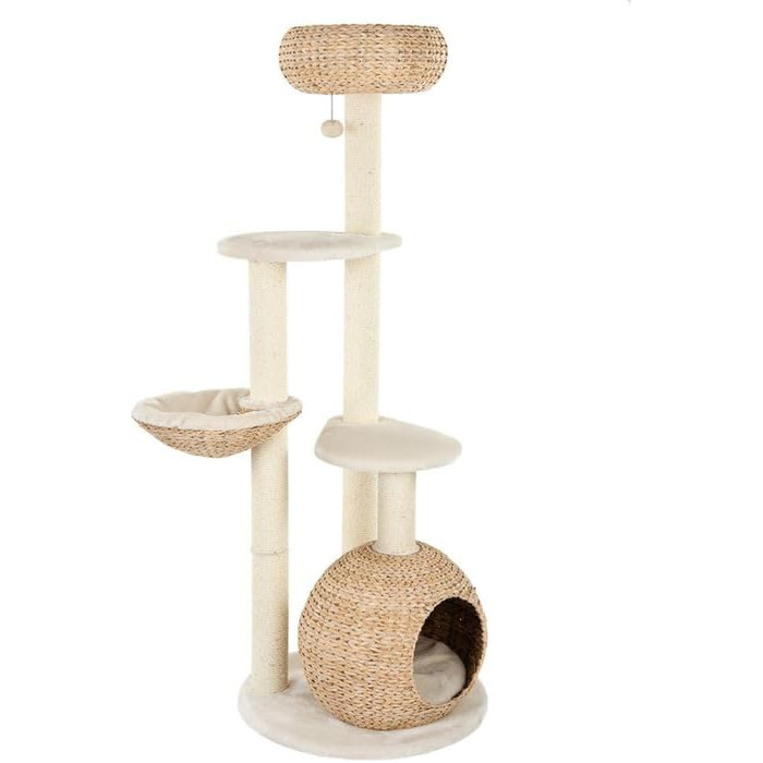 Дерево для котів ZooPlus Laguna з місцями для відпочинку з рогожу, довгі сизалеві стовпчики, висота 160 см