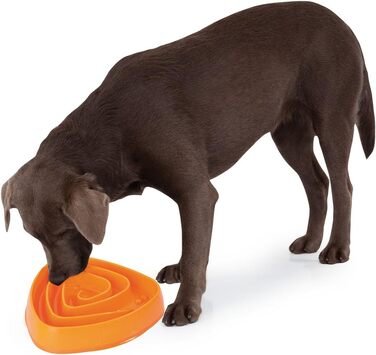 Миска для собак Edupet 06027AA Anti-Schling, для повільного годування, 300 мл, оранжева