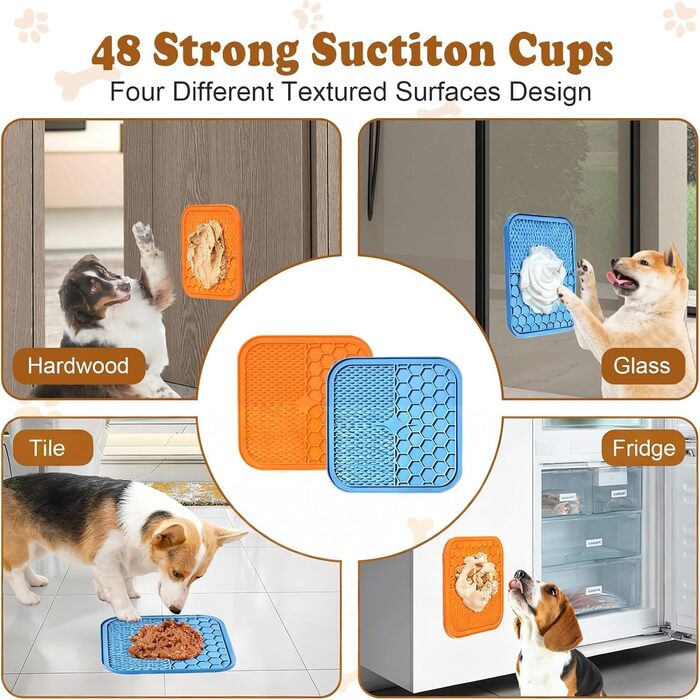 Килимок для ласощів для собак та котів AiQInu з присосками для грумінгу та догляду за кігтями